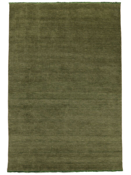  Handloom Fringes - Grön Matta 160X230 Modern Olivgrön (Ull, Indien)
