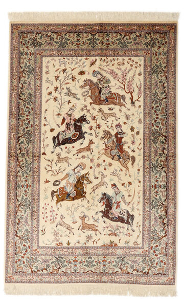  Ghom Silke Signerad: Sharifi Matta 130X200 Äkta Orientalisk Handknuten Mörkbrun/Brun (Silke, Persien/Iran)