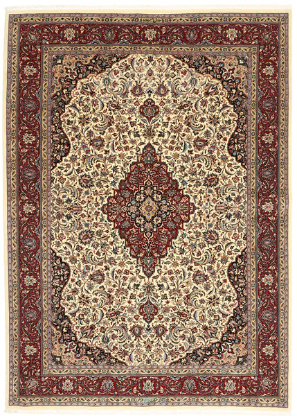  Ilam Sherkat Farsh Silke Matta 175X245 Äkta Orientalisk Handknuten Mörkröd/Ljusbrun (Ull/Silke, Persien/Iran)