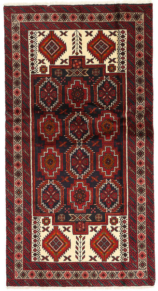  Beluch Matta 100X190 Äkta Orientalisk Handknuten Mörkröd/Mörkbrun (Ull, Persien/Iran)
