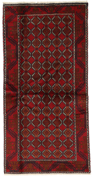  Beluch Matta 98X197 Äkta Orientalisk Handknuten Mörkröd (Ull, Persien/Iran)
