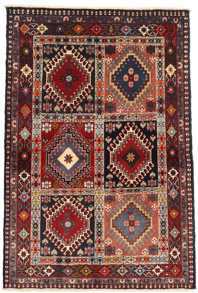  Yalameh Matta 104X147 Äkta Orientalisk Handknuten Mörkbrun/Mörkröd (Ull, Persien/Iran)