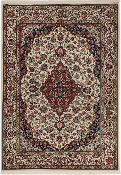  Ilam Sherkat Farsh Silke Matta 100X145 Äkta Orientalisk Handknuten Ljusgrå/Mörkbrun (Ull/Silke, Persien/Iran)