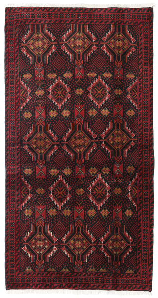  Beluch Matta 98X186 Äkta Orientalisk Handknuten Mörkröd/Mörkbrun (Ull, Persien/Iran)