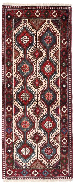  Yalameh Matta 81X198 Äkta Orientalisk Handknuten Hallmatta Mörkröd/Mörkbrun (Ull, Persien/Iran)