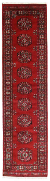  Pakistan Bokhara 3Ply Matta 78X298 Äkta Orientalisk Handknuten Hallmatta Mörkröd/Röd (Ull, Pakistan)