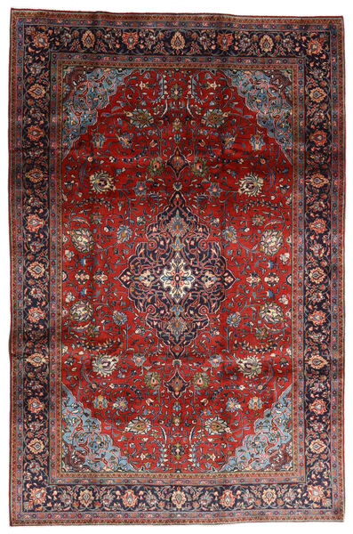  Mahal Matta 198X302 Äkta Orientalisk Handknuten Mörkröd/Mörkbrun (Ull, Persien/Iran)