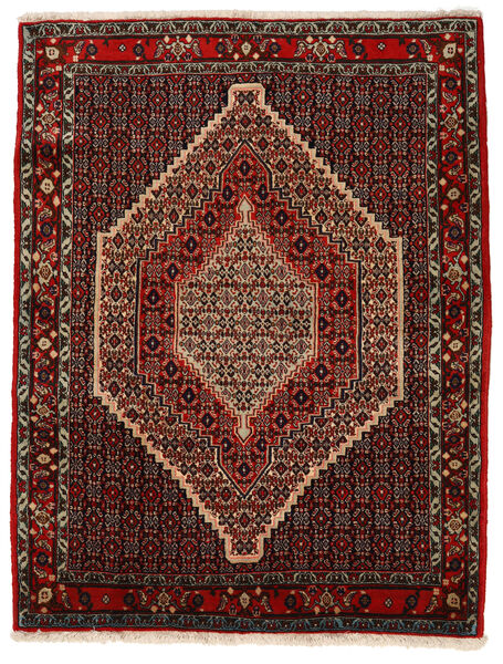  Senneh Matta 130X168 Äkta Orientalisk Handknuten Mörkröd/Ljusbrun (Ull, Persien/Iran)