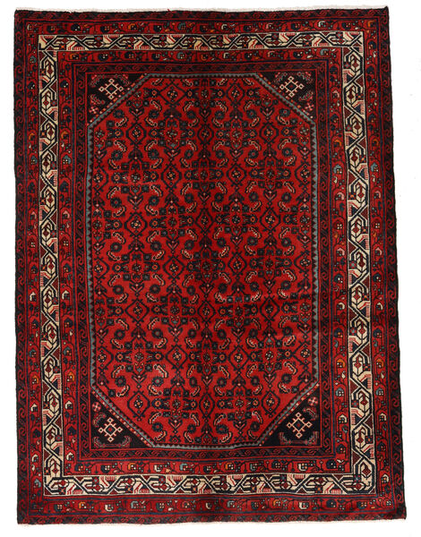  Persisk Hosseinabad Matta Matta 141X193 Mörkröd/Röd (Ull, Persien/Iran)