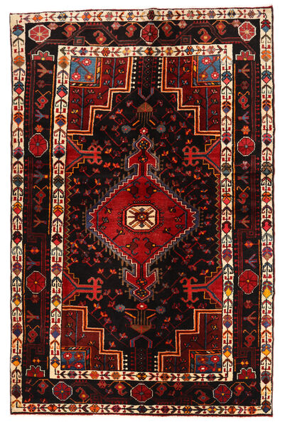  Hamadan Matta 127X195 Äkta Orientalisk Handknuten Mörkbrun/Mörkröd (Ull, Persien/Iran)