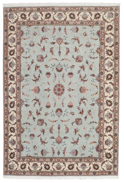  Tabriz 60 Raj Silkesvarp Matta 168X241 Äkta Orientalisk Handknuten Ljusgrå/Beige (Ull/Silke, Persien/Iran)