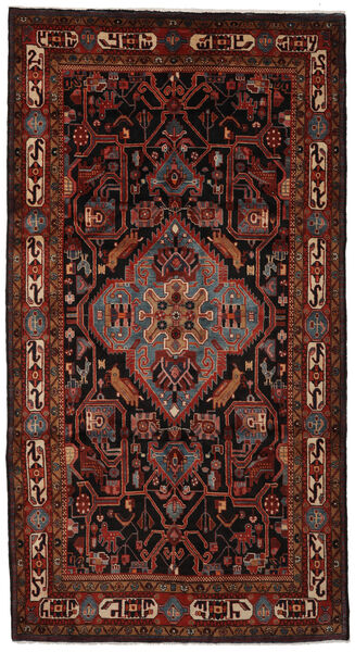  Nahavand Matta 170X309 Äkta Orientalisk Handknuten Hallmatta Svart/Mörkbrun (Ull, Persien/Iran)