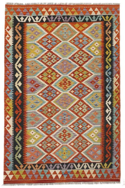  Kelim Afghan Old Style Matta 120X182 Äkta Orientalisk Handvävd Mörkröd/Mörkbrun (Ull, Afghanistan)