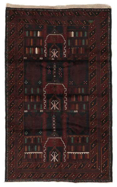 Beluch Matta 120X194 Äkta Orientalisk Handknuten Svart/Vit/Cremefärgad (Ull, Afghanistan)