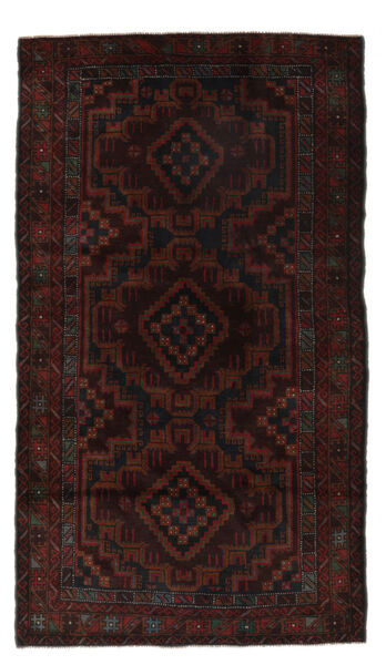  Beluch Matta 114X205 Äkta Orientalisk Handknuten Svart/Vit/Cremefärgad (Ull, Afghanistan)