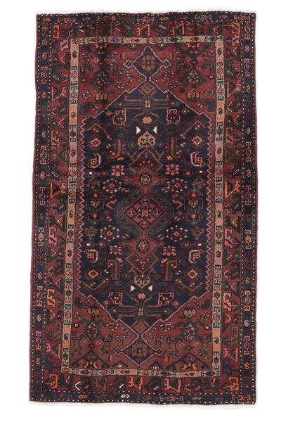  Hamadan Matta 112X193 Äkta Orientalisk Handknuten Svart/Mörkbrun (Ull, Persien/Iran)