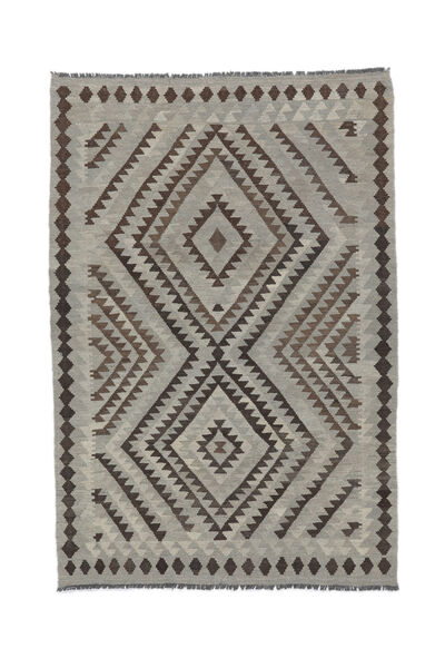  Kelim Afghan Old Style Matta 131X194 Äkta Orientalisk Handvävd Vit/Cremefärgad/Mörkgrå/Svart (Ull, Afghanistan)