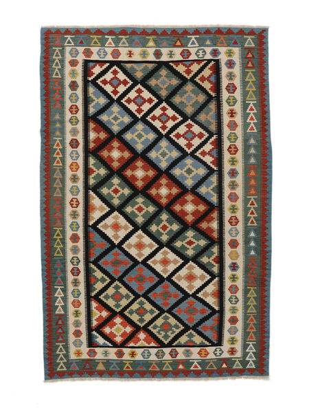  Kelim Fars Matta 207X317 Äkta Orientalisk Handvävd Vit/Cremefärgad/Svart (Ull, Persien/Iran)