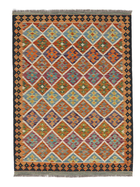  Kelim Afghan Old Style Matta 131X180 Äkta Orientalisk Handvävd Mörkröd/Mörkbrun (Ull, Afghanistan)