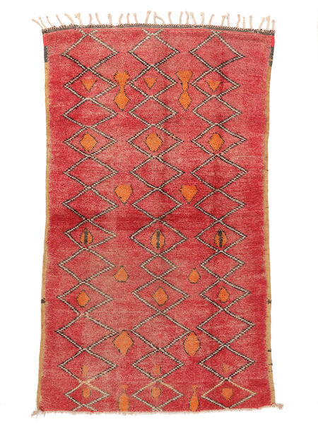  Berber Moroccan - Mid Atlas Vintage Matta 150X260 Äkta Modern Handknuten Mörkröd/Röd (Ull, )