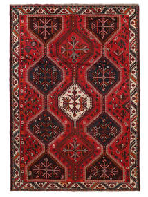  Shiraz Matta 210X295 Äkta Orientalisk Handknuten Svart/Mörkröd (Ull, Persien/Iran)
