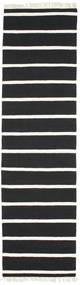  Dorri Stripe - Svart/Vit Matta 80X300 Äkta Modern Handvävd Hallmatta Svart/Vit/Cremefärgad (Ull, Indien)