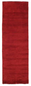  Handloom Fringes - Mörkröd Matta 80X250 Modern Hallmatta Röd (Ull, Indien)
