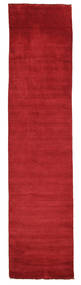  Handloom Fringes - Mörkröd Matta 80X350 Modern Hallmatta Röd (Ull, Indien)