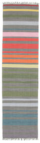  Rainbow Stripe - Grå Matta 80X300 Äkta Modern Handvävd Hallmatta Mörkgrå/Ljusgrå (Bomull, Indien)