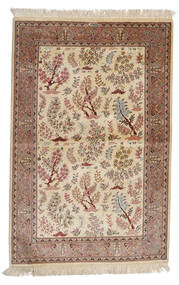  Ghom Silke: Ghom Motavasei Matta 102X155 Äkta Orientalisk Handknuten Brun/Gul (Silke, Persien/Iran)