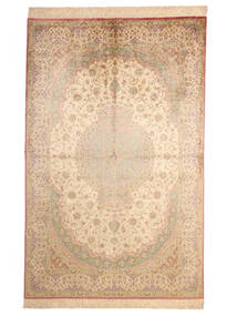  Ghom Silke Signerad:ghom Mosavi Matta 128X200 Äkta Orientalisk Handknuten Beige/Mörkbrun (Silke, Persien/Iran)