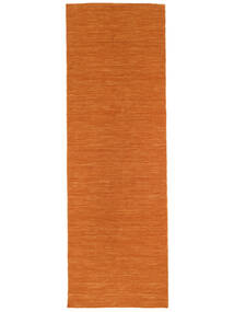 Gångmatta 80X250 Enfärgad Kelim Loom Matta - Orange 