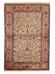  Keshan Silke Matta 100X153 Äkta Orientalisk Handknuten Mörkbrun/Brun (Silke, Persien/Iran)