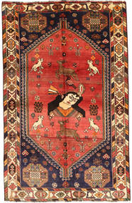161X255 Ghashghai Fine Matta Matta Äkta Orientalisk Handknuten Brun/Mörkröd (Ull, Persien/Iran)