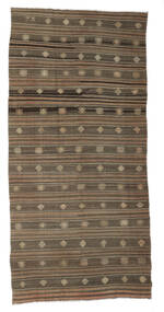 Kelim Semiantik Turkisk Matta 172X357 Äkta Orientalisk Handvävd Hallmatta Mörkbrun/Svart (Ull, Turkiet)