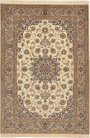  Isfahan Silkesvarp Matta 110X162 Äkta Orientalisk Handknuten Brun/Beige (Ull/Silke, Persien/Iran)