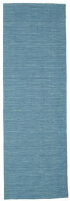  Kelim Loom - Blå Matta 80X250 Äkta Modern Handvävd Hallmatta Turkosblå/Blå (Ull, Indien)