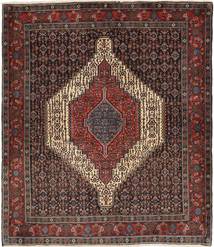  Senneh Matta 127X152 Äkta Orientalisk Handknuten Mörkbrun/Ljusbrun (Ull, Persien/Iran)