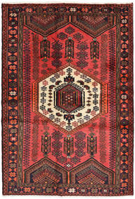  Hamadan Matta 125X182 Äkta Orientalisk Handknuten Mörkröd/Mörkbrun (Ull, Persien/Iran)