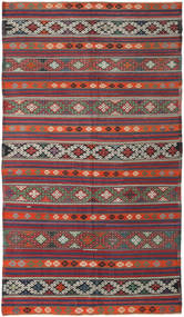  Kelim Turkisk Matta 175X313 Äkta Orientalisk Handvävd Röd/Mörkgrå (Ull, )