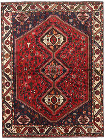  Shiraz Matta 166X220 Äkta Orientalisk Handknuten Mörkröd/Mörkbrun/Roströd (Ull, Persien/Iran)