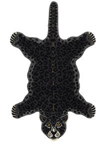  Leopard - Svart Matta 100X160 Modern Mörkgrå (Ull, Indien)