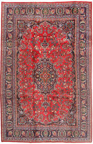  Mashad Matta 187X293 Äkta Orientalisk Handknuten Mörkröd/Roströd (Ull, Persien/Iran)