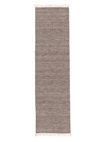  Melerad - Brun Matta 80X250 Äkta Modern Handvävd Hallmatta Vit/Cremefärgad/Mörkbrun (Ull, Indien)