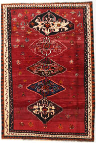  Shiraz Matta 162X239 Äkta Orientalisk Handknuten Röd/Mörkröd (Ull, )