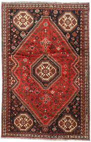  Shiraz Matta 164X248 Äkta Orientalisk Handknuten Mörkröd/Mörkbrun (Ull, Persien/Iran)