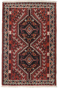  Shiraz Matta 81X124 Äkta Orientalisk Handknuten Mörkbrun/Mörkröd (Ull, Persien/Iran)