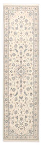  Nain 9La Sherkat Farsh Matta 80X307 Äkta Orientalisk Handknuten Hallmatta Beige/Ljusgrå (Ull/Silke, Persien/Iran)