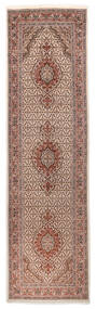  Tabriz 40 Raj Matta 85X310 Äkta Orientalisk Handknuten Hallmatta Beige/Mörkröd (Ull/Silke, Persien/Iran)