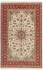  Isfahan Silkesvarp Matta 153X237 Äkta Orientalisk Handvävd Brun/Ljusbrun/Beige (Ull/Silke, Persien/Iran)